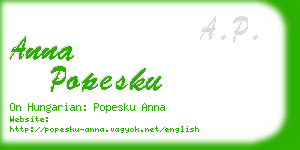 anna popesku business card